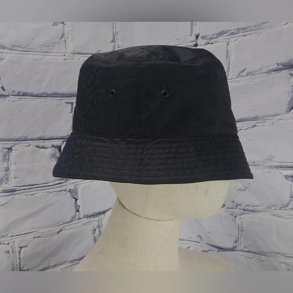 Burberry Men's TB Monogram Nylon Jacquard Bucket Hat Black Italy size Large - Picture 8 of 14